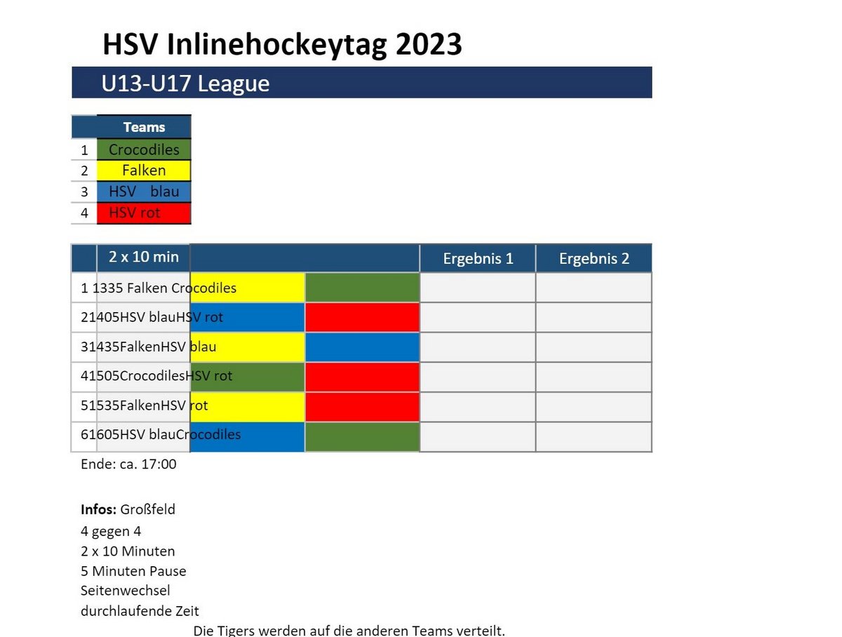 Spielplan HSVEishockey